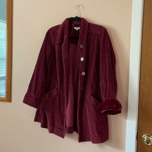 Vintage J.Jill Sangria corduroy velvet jacket